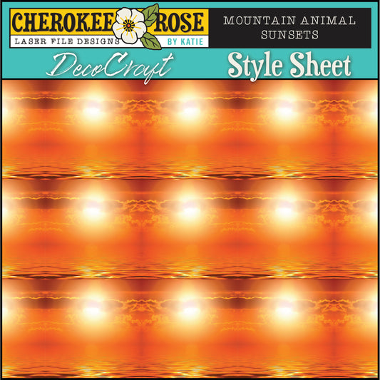 DecoCraft - Cherokee Rose - Style Sheet - Multi Mountain Animal Sunsets