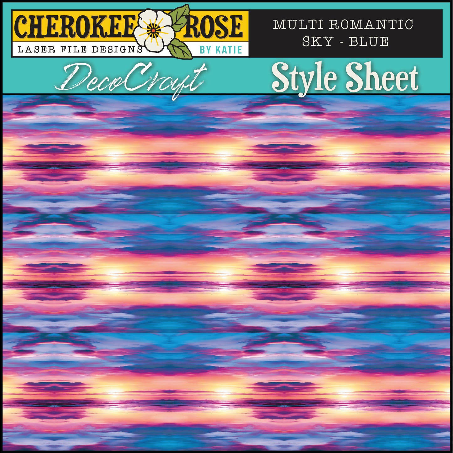 DecoCraft - Cherokee Rose - Style Sheet - Multi Romantic Sky - Blue