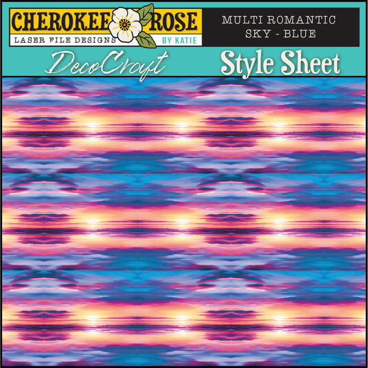 DecoCraft - Cherokee Rose - Style Sheet - Multi Romantic Sky - Blue