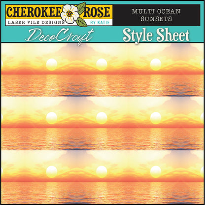DecoCraft - Cherokee Rose - Style Sheet - Multi Ocean Sunset