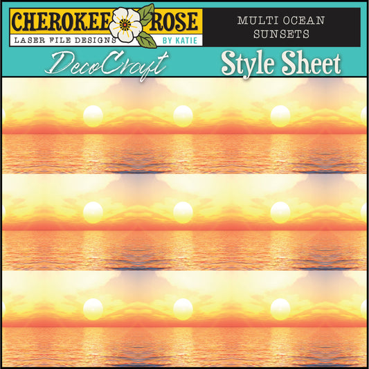 DecoCraft - Cherokee Rose - Style Sheet - Multi Ocean Sunset