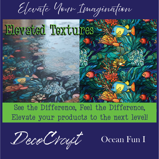 DecoCraft - Elevated Textures - Realistic Stained Glass - Ocean Fun