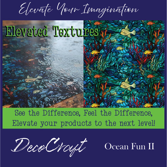 DecoCraft - Elevated Textures - Realistic Stained Glass - Ocean Fun II