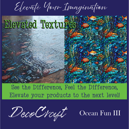 DecoCraft - Elevated Textures - Realistic Stained Glass- Ocean Fun III