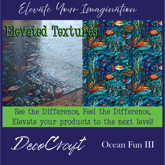 DecoCraft - Elevated Textures - Realistic Stained Glass- Ocean Fun III