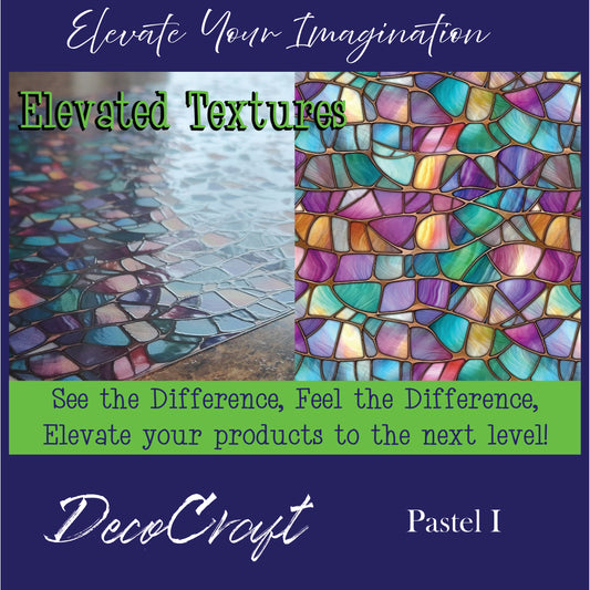 DecoCraft - Elevated Textures - Realistic Stained Glass - Multicolor - Pastel