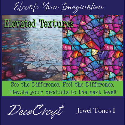 DecoCraft - Elevated Textures - Realistic Stained Glass - Multicolor -Jewel Tones