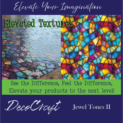 DecoCraft - Elevated Textures - Realistic Stained Glass - Multicolor -Jewel Tones II