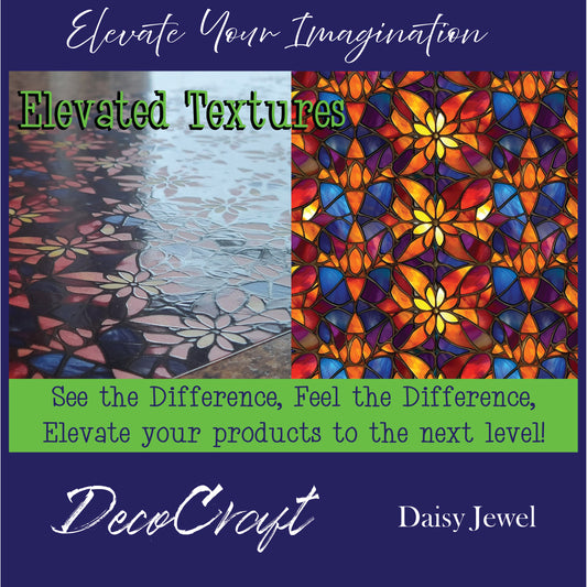 DecoCraft - Elevated Textures - Realistic Stained Glass - Multicolor -Daisy Jewel