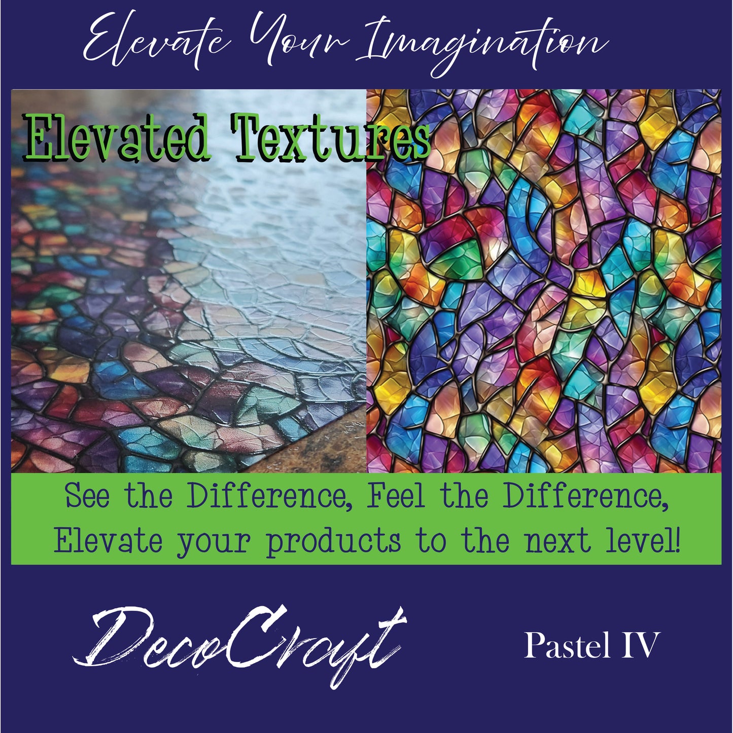 DecoCraft - Elevated Textures - Realistic Stained Glas - Multicolor - Pastel IV