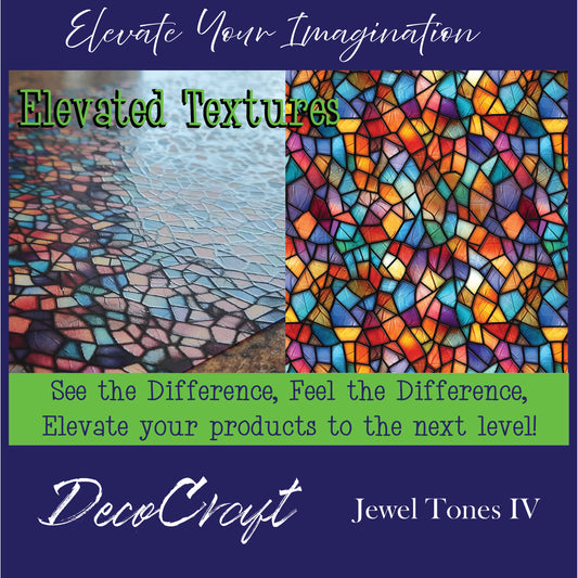 DecoCraft - Elevated Textures - Realistic Stained Glass - Multicolor - Jewel Tones IV