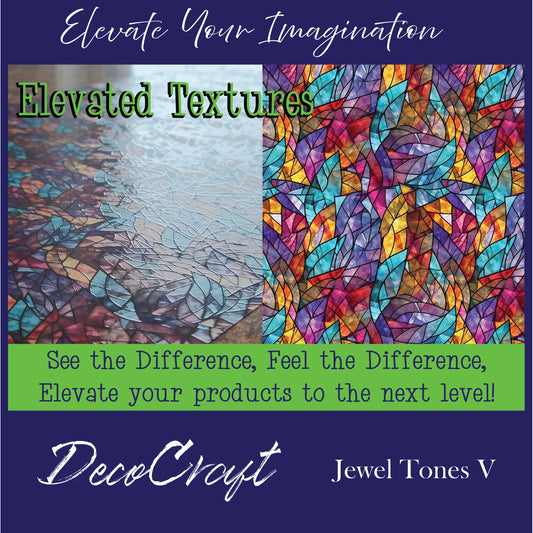 DecoCraft - Elevated Textures - Realistic Stained Glass - Multicolor - Jewel Tones V