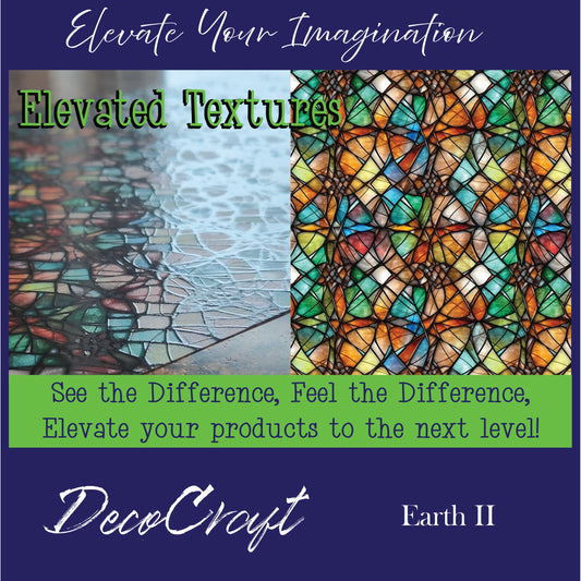 DecoCraft - Elevated Textures - Realistic Stained Glass - Multicolor - Earth Tone II