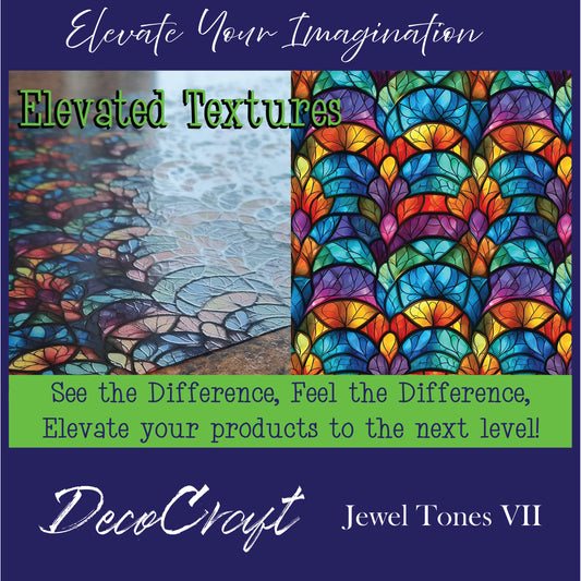 DecoCraft - Elevated Textures - Realistic Stained Glass - Multicolor - Jewel Tone VII