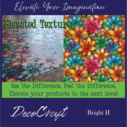DecoCraft - Elevated Textures - Realistic Stained Glass - Multicolor - Bright II