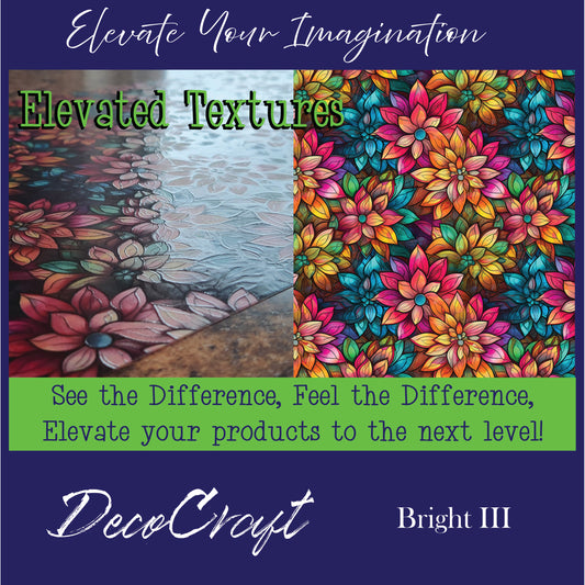 DecoCraft - Elevated Textures - Realistic Stained Glass - Multicolor - Bright III