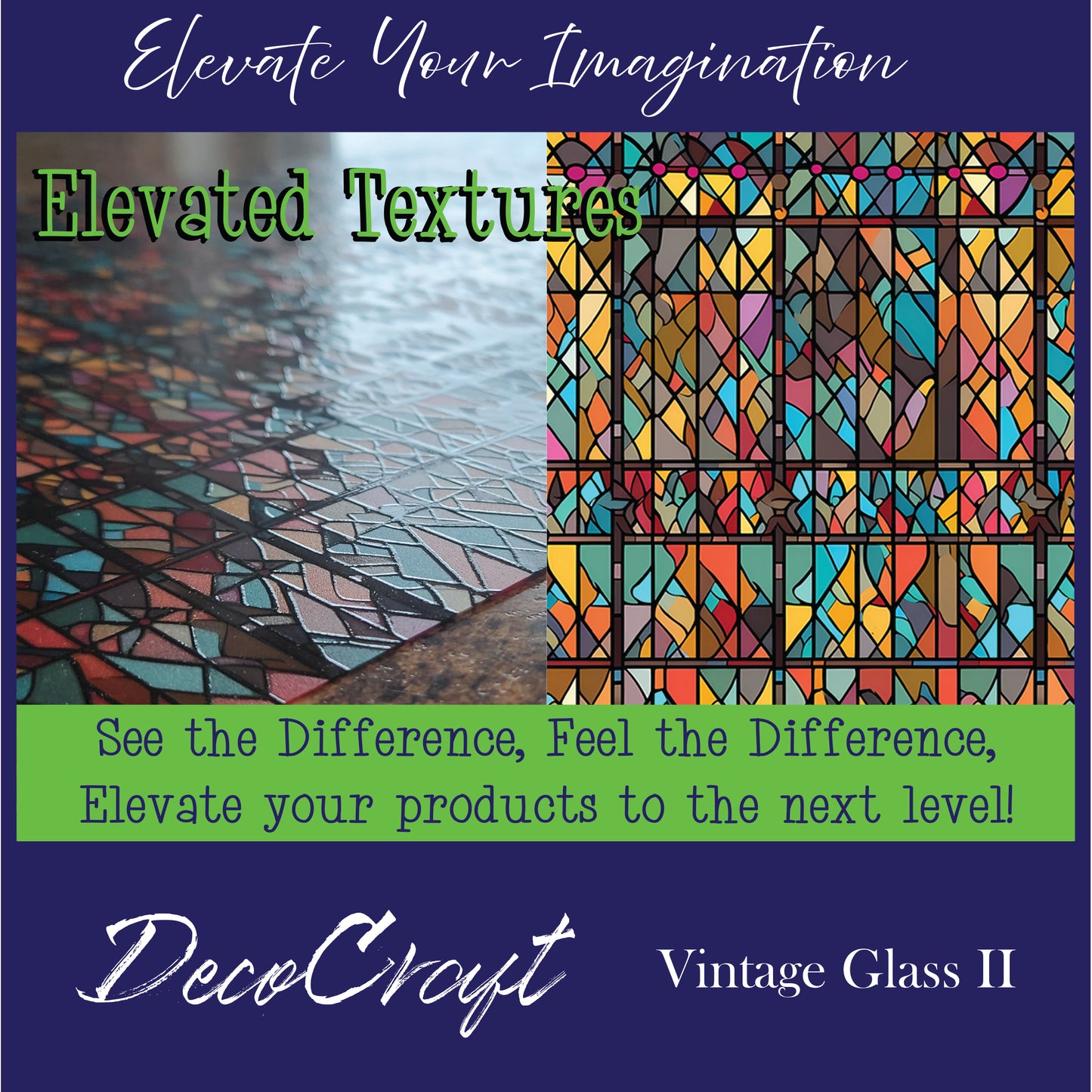 DecoCraft - Elevated Textures - Realistic Stained Glass  - Vintage II