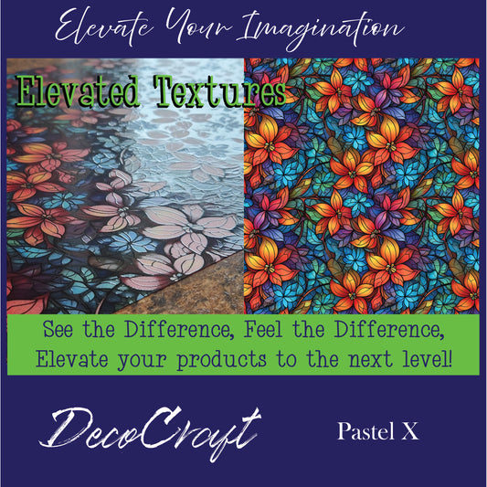 DecoCraft - Elevated Textures - Realistic Stained Glass - Multicolor - Pastel X