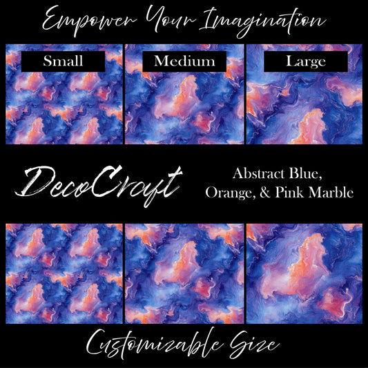 DecoCraft - Marble - Abstract Blue, Orange, & Pink