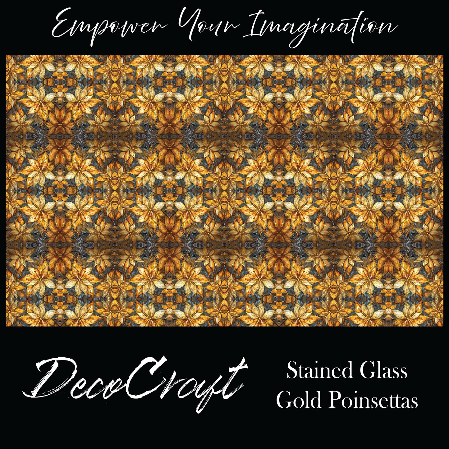 DecoCraft - Stained Glass - Golden Poinsettas