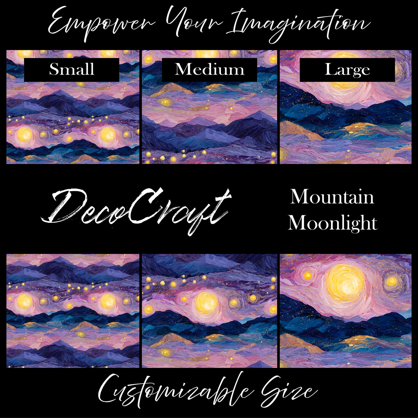 DecoCraft - Skies & Landscapes - Abstract Mountain Moonlight