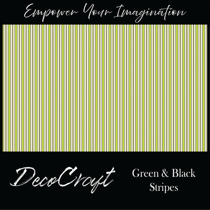 DecoCraft - Stripes - Green & Black Stripes