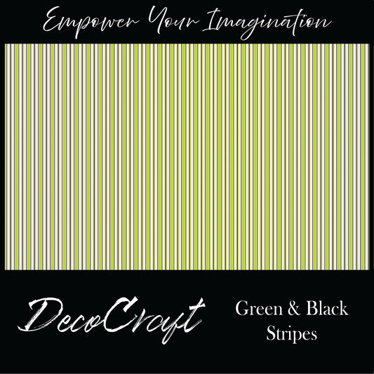 DecoCraft - Stripes - Green & Black Stripes