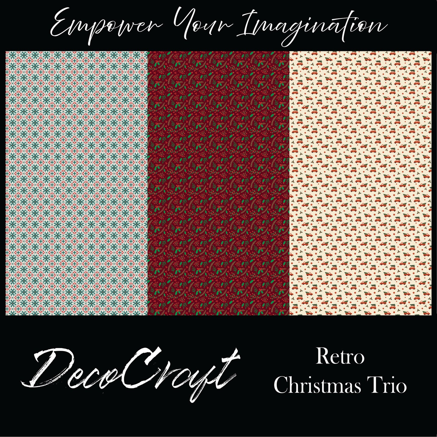 DecoCraft - Trios - Retro Christmas Trio