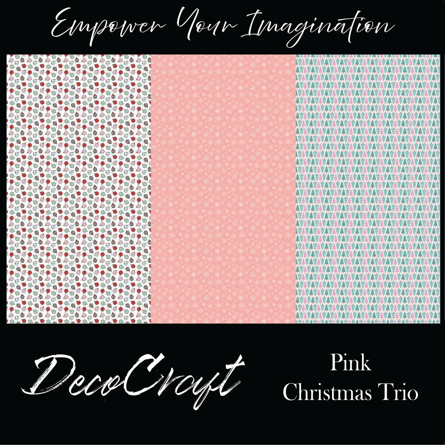 DecoCraft - Trios - Pink Christmas Trio