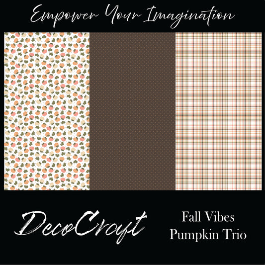 DecoCraft - Trios - Fall Vibes Pumpkin Trio