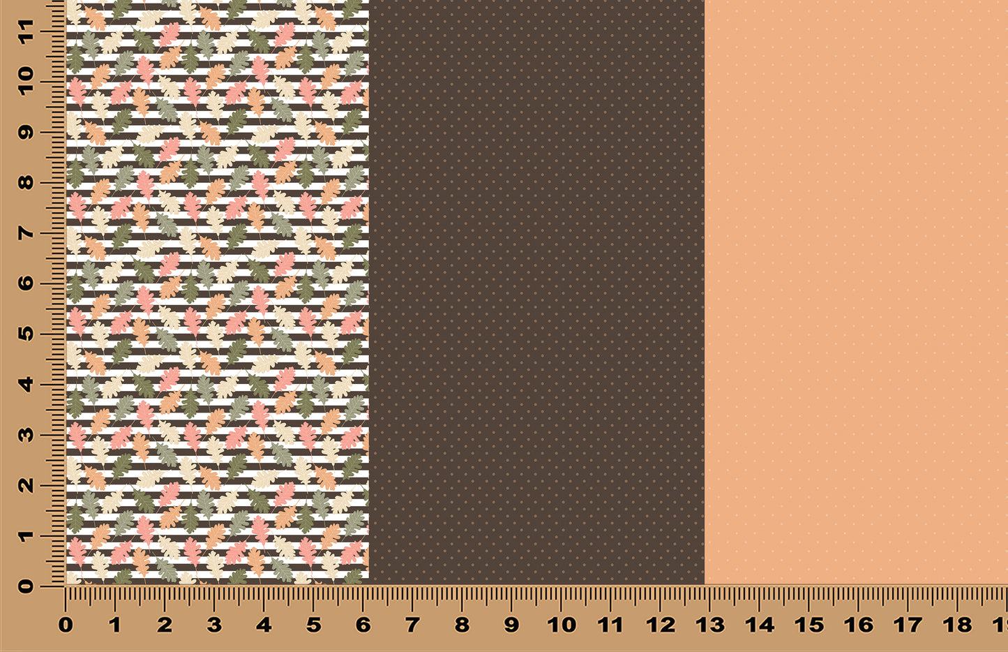 DecoCraft - Trios - Fall Vibes Striped Leaves Trio