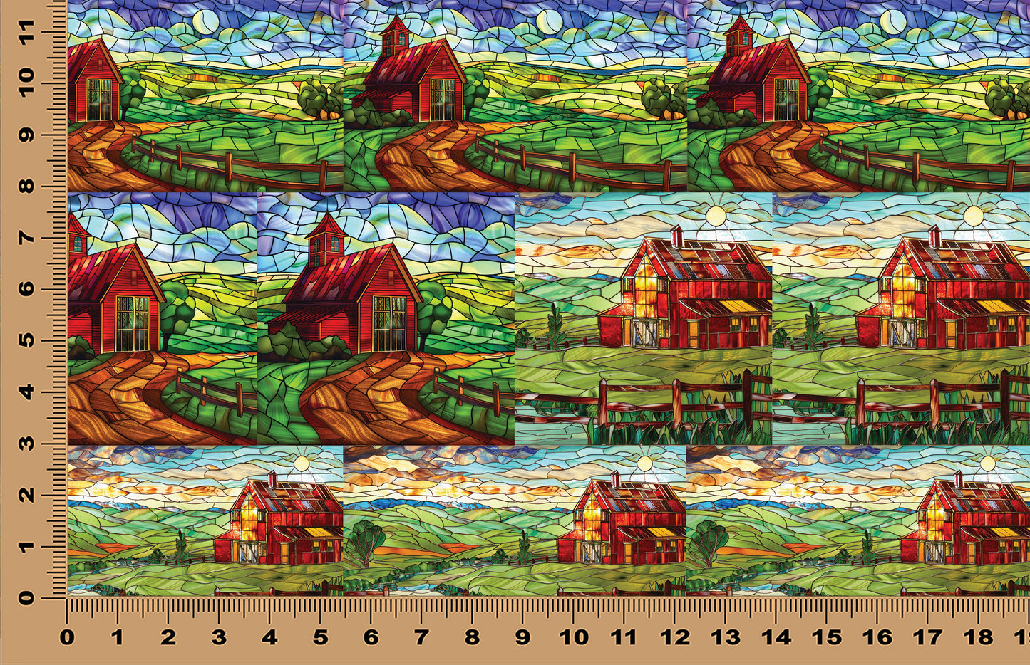 DecoCraft - Elevated Texture - Cherokee Rose - Realistic Stained Glass - Country Barns
