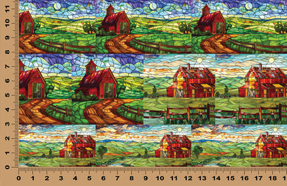 DecoCraft - Elevated Texture - Cherokee Rose - Realistic Stained Glass - Country Barns