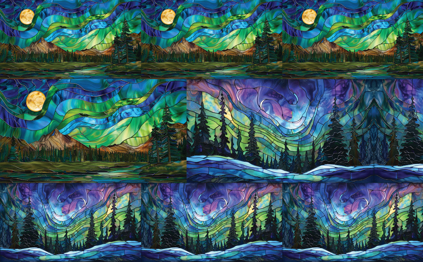 DecoCraft - Elevated Texture - Cherokee Rose - Realistic Stained Glass - Spectacular Northern Lights