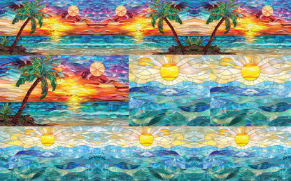 DecoCraft - Elevated Texture - Cherokee Rose - Realistic Stained Glass - Tropical Ocean