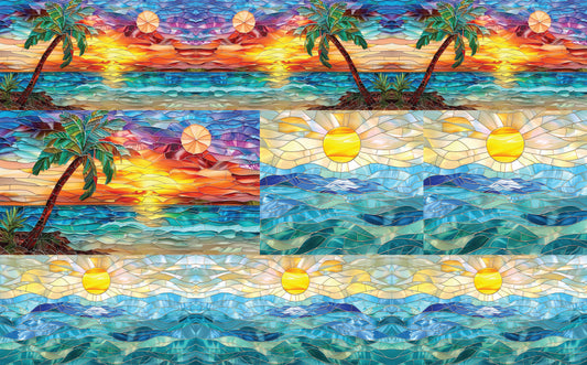 DecoCraft - Elevated Texture - Realistic Stained Glass - Tropical Ocean