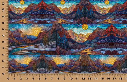 DecoCraft - Elevated Texture - Cherokee Rose - Realistic Stained Glass - Canyonlands