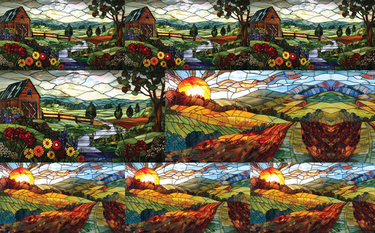 DecoCraft - Elevated Texture - Realistic Stained Glass - Country Pastures