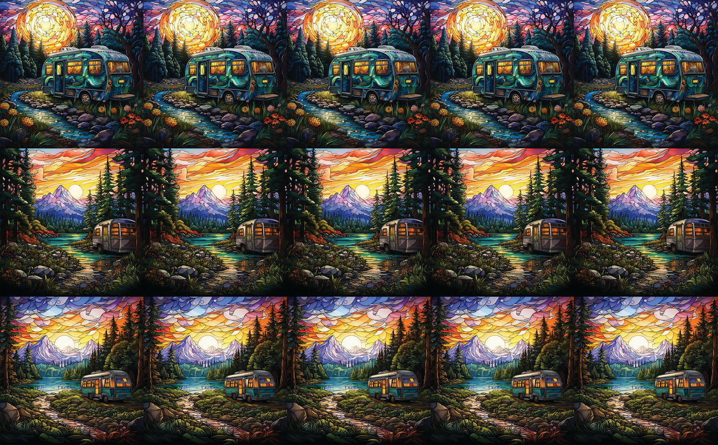 DecoCraft - Elevated Texture - Cherokee Rose - Realistic Stained Glass - Campers