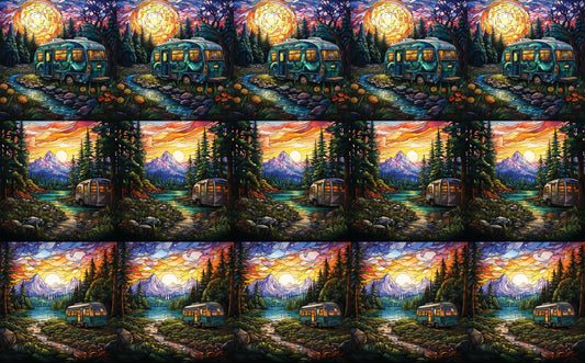 DecoCraft - Elevated Texture - Realistic Stained Glass - Campers