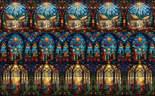 DecoCraft - Elevated Texture - Realistic Stained Glass - Silent Night