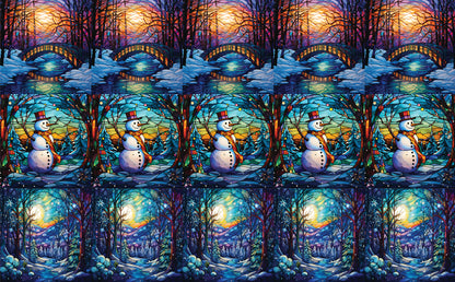 DecoCraft - Elevated Texture - Cherokee Rose - Realistic Stained Glass - Winter Landscape