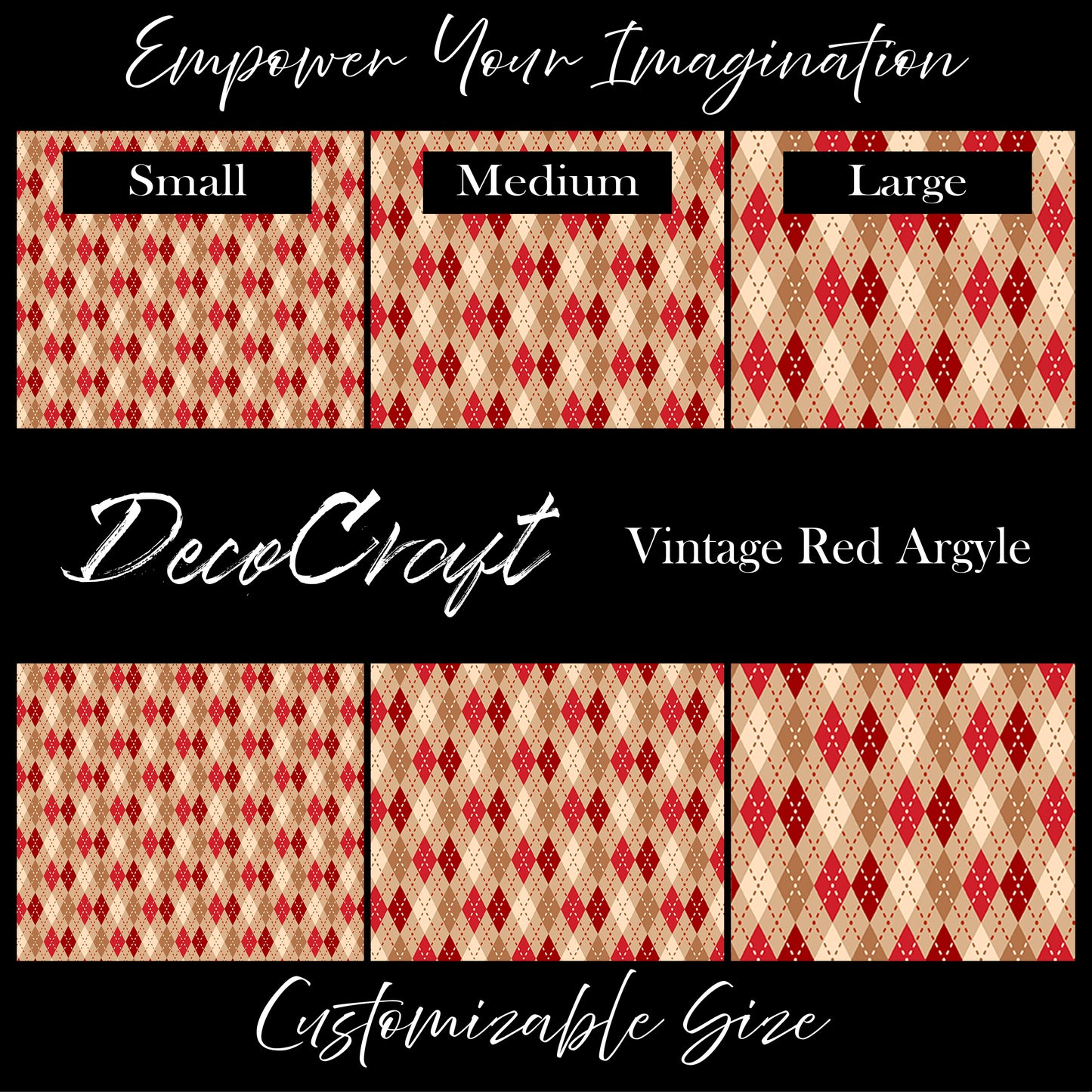DecoCraft - Christmas - Vintage Red Argyle