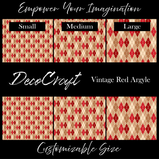 DecoCraft - Christmas - Vintage Red Argyle