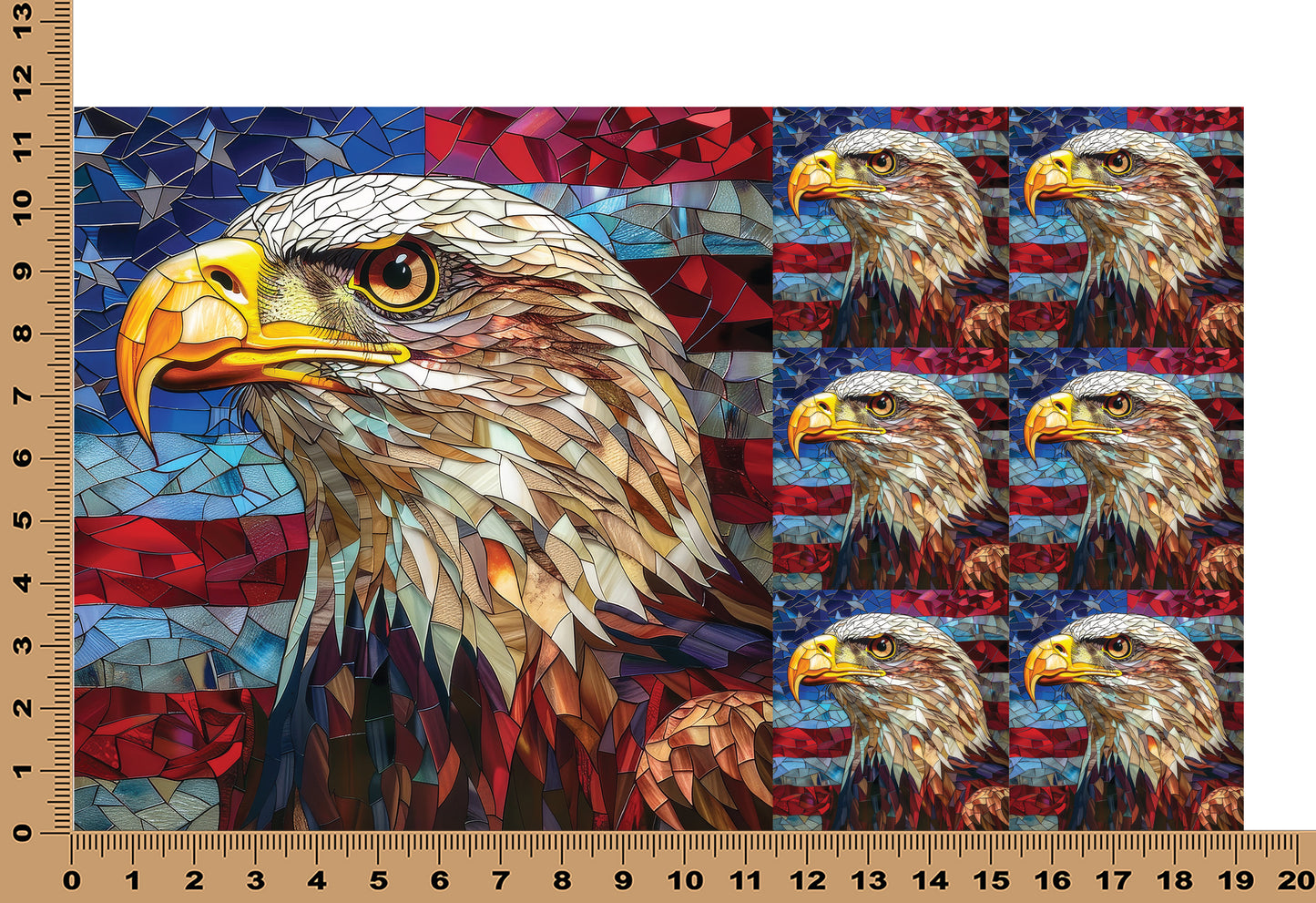 DecoCraft - Elevated Texture - Cherokee Rose - Realistic Stained Glass - American Eagle I