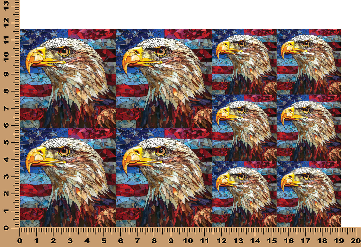 DecoCraft - Elevated Texture - Cherokee Rose - Realistic Stained Glass - American Eagle I