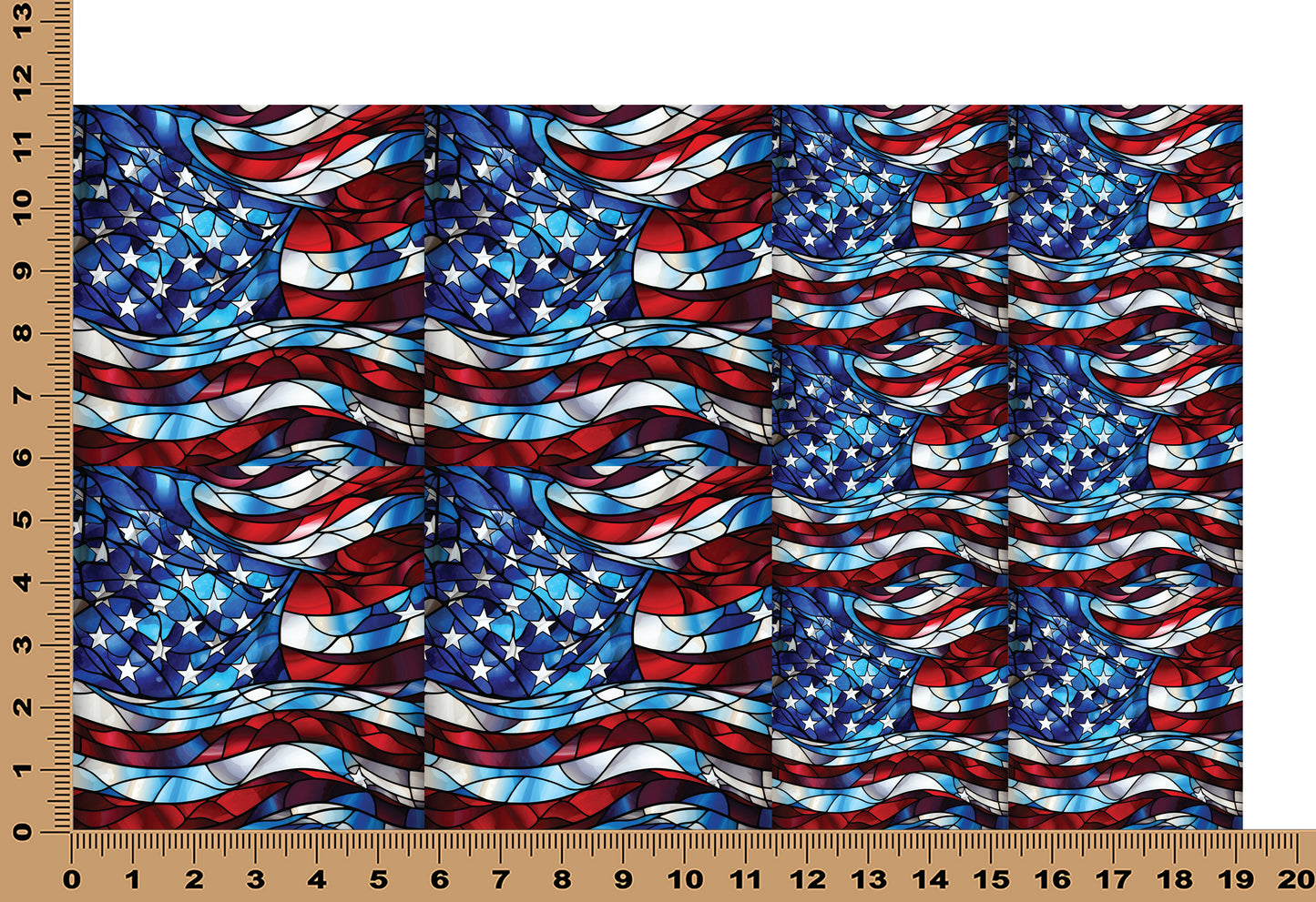 DecoCraft - Elevated Texture - Cherokee Rose - Realistic Stained Glass - American Flag