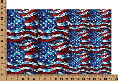 DecoCraft - Elevated Texture - Cherokee Rose - Realistic Stained Glass - American Flag