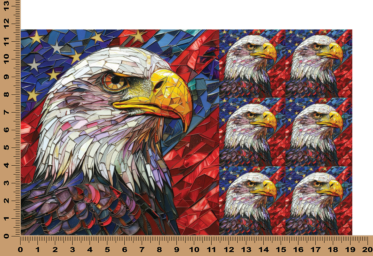 DecoCraft - Elevated Texture - Cherokee Rose - Realistic Stained Glass - American Eagle II