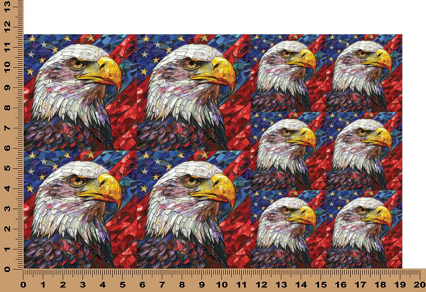 DecoCraft - Elevated Texture - Cherokee Rose - Realistic Stained Glass - American Eagle II